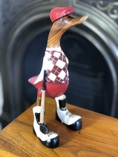 Wooden Golf Duck Golfer 25cm