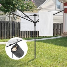 Bimiti 50m 4 Arm Rotary Washing Line Folding Outdoor Clothes Airer with Cover