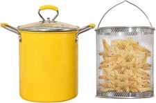 PARACITY Small Deep Fat Fryer Chip Pans with Basket and lid, Mini Fryers... 