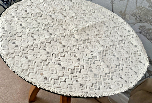 Vintage cream polyester lace - vintage,