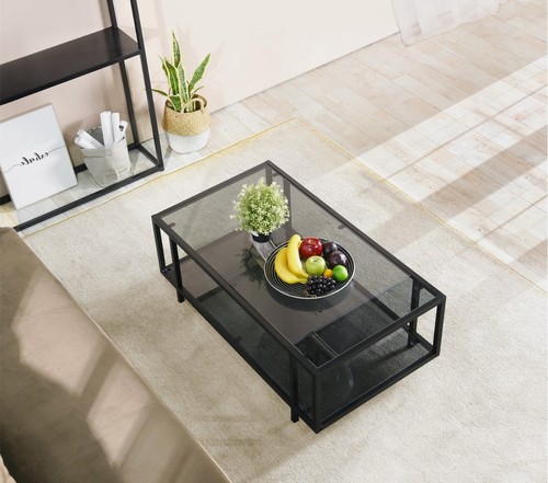 Smoked glass coffee table 100 - smoked,