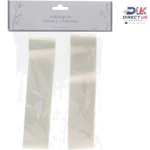 Ivory wedding car ribbon - car,