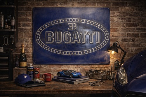 Bugatti metal sign hand - bugatti,