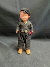 Antique Celluloid Dutch Boy Doll With Real Wooden Shoes