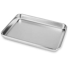1x Stainless Steel Baking Tray Non-Stick Sheet Oven Bakeware Pans BBQ Plate
