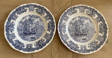 2 Vintage Blue & White Dinner