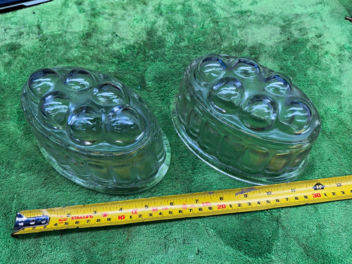 Clear glass oval jelly mould - clear,