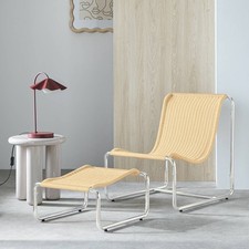 Habitat Ronan Chair & Footstool - Natural