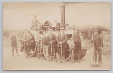 c1910s Oxford Steam Roller Crew RPPC BW4845 John Allen Co Cowley Social History