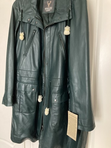 Woodland leather coat - leather, green
