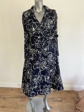 TED BAKER Wrap Coat Womens TB 2 UK 10 Roselen Blue Floral Belted NEW RJ20