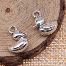 12/30PCS Silver Tone 3D Duck