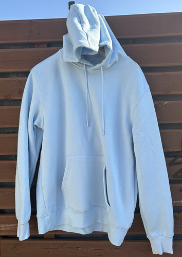 Men light baby blue hoodie - baby,