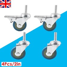4 x Heavy Duty 50mm Swivel Castor Wheels 120KG Trolley Furniture Casters Brake
