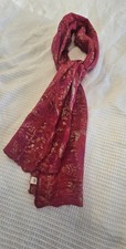 Handmade Nuno Felt Wool Silk Scarf, Magenta Pink Gold Metallic, Made in Nepal