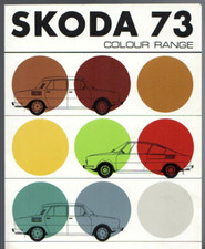 Skoda S100 & S110 Exterior Colours 1973 UK Market Foldout Brochure Saloon, Coupe
