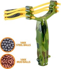 X HUNTER POWERFUL HUNTING FOLDING SLINGSHOT CATAPULT HIGH VELOCITY FREE 200 AMMO