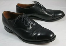 Pair Cheaney Adelphi 5 Tie Cap Toe Oxford Shoes in Black Size 8 ½ / 8.5