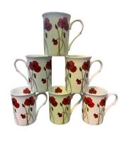 Poppy Stem Mugs Set of 6 Fine