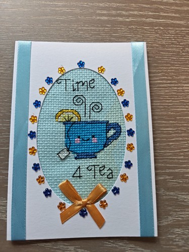 Handmade cross stitch - cross, card