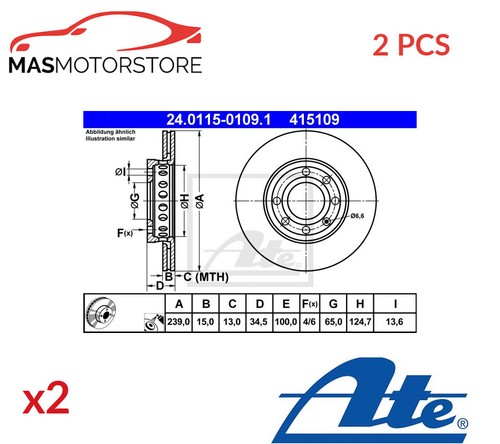 Front brake discs set - brake, ate