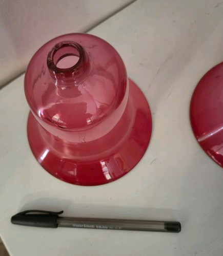 Pair vintage cranberry glass - cranberry,