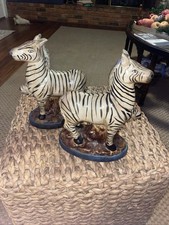 Staffordshire Style Zebra Pair
