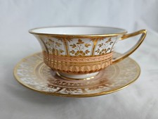 CHARMING HIGH REGENCY FLIGHT BARR & BARR WORCESTER LARGE CUP & SAUCER, C 1820