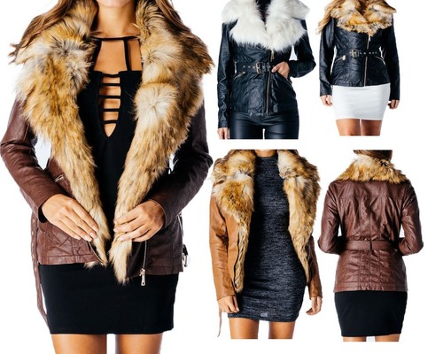 Ladies womens faux fur collar - womens,
