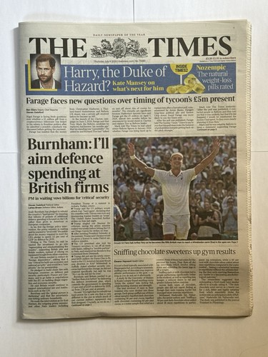 The times newspaper thu - the,