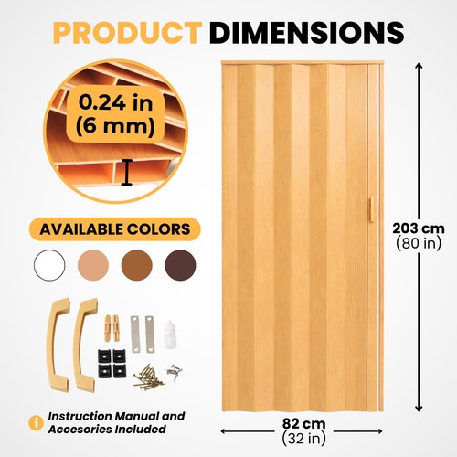 Pvc folding door 82x203cm - pvc,