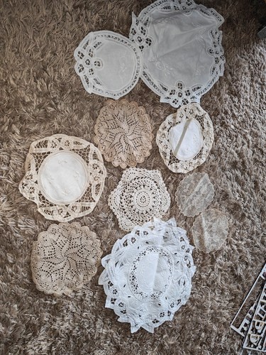 Various white and beige