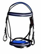 Equipride Padded Comfort Bridle with Diamante Browband Size Full-Shetty R Blue