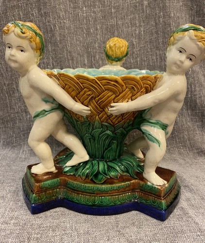 Italian majolica trio - trio, of