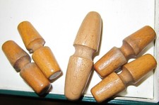 5pcs Vintage Mixed Large Natural Colour WOODEN BUTTONS without hole, ~some wear~