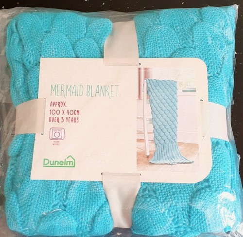 Dunelm mermaid blanket blue - blanket,