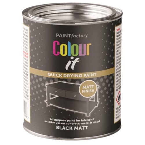 Black matt tin paint - black, for