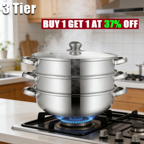 Tier vegetable steamer - tier, pan