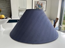 Extra Large Huge Vintage 1990s Navy Blue Silk  Coolie Lampshade 