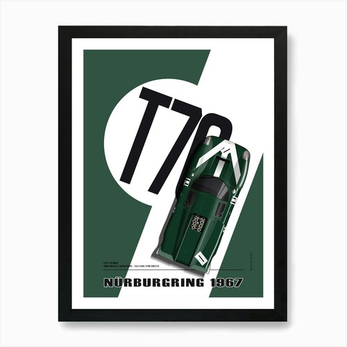 Lola t70 art - t70, framed