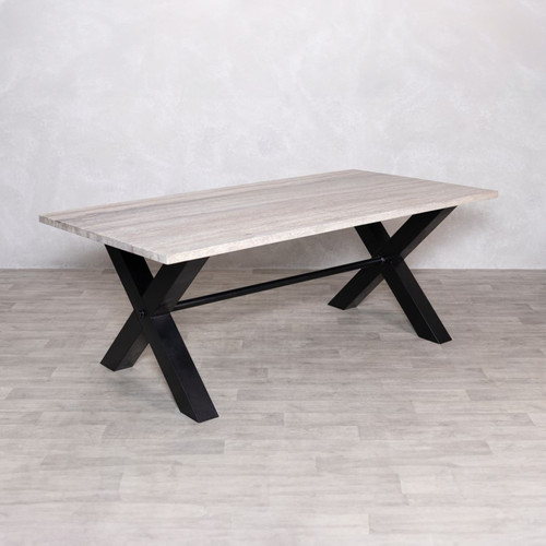 Travertine top frame - top, x-frame