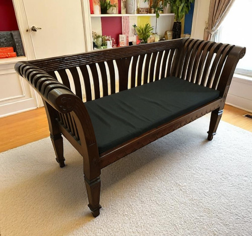 Mahogany sofa solid wood bench - mahogany,