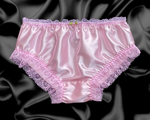 Baby pink satin frilly lace - frilly,