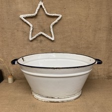 Vintage white enamel large - vintage,
