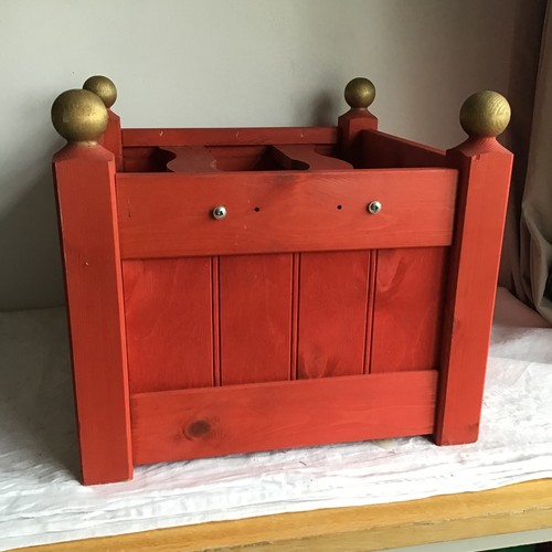 Red wooden christmas tree - wooden, box