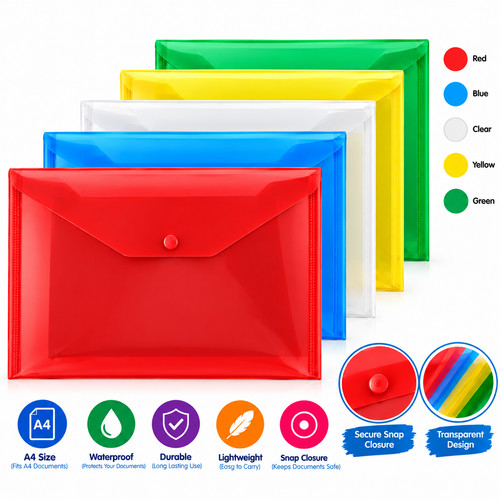 Plastic document wallets - plastic,
