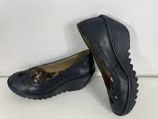 Fly London Black Leather Wedge