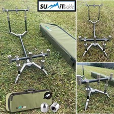 Summit Colosseum Cobalt Black Low Profile Pod 3 Rod Buzz Bars Carp Fishing 4