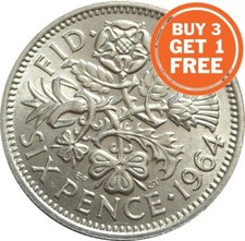 Sixpence elizabeth coin - elizabeth,