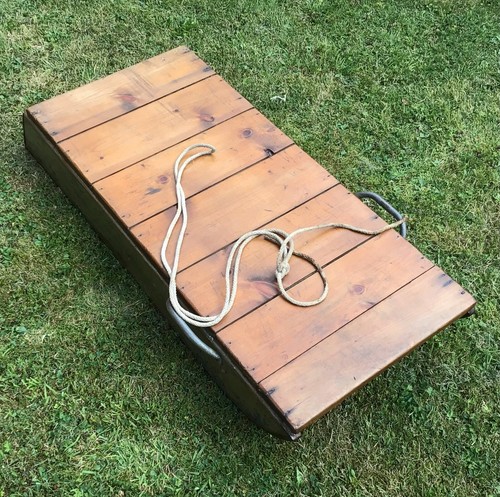 Vintage wooden sled sledge - vintage,